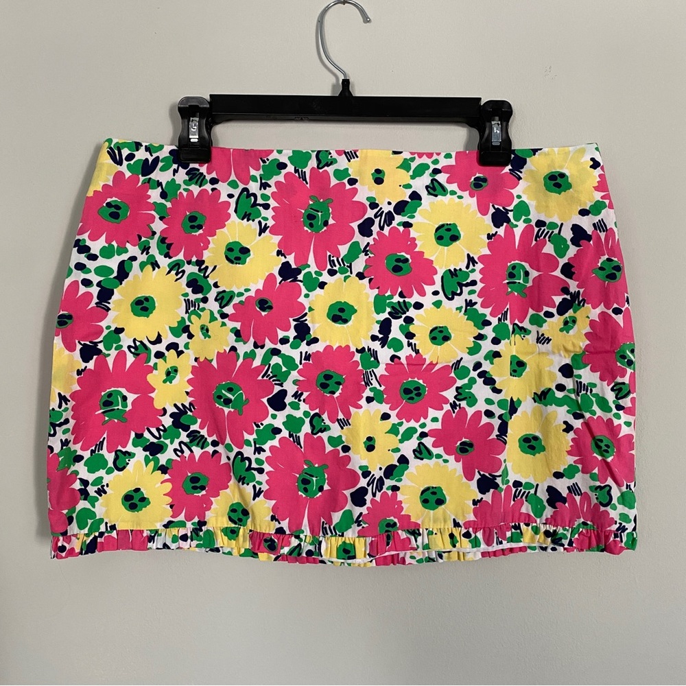 Lilly Pulitzer Doodle Bug Floral Callie Tiny Ruffle Mini Skirt Size 12